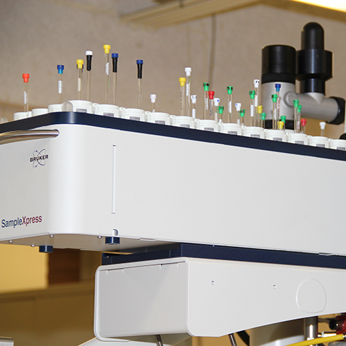 Photo of samples at the LeClaire-Dow Instrumentation Facility